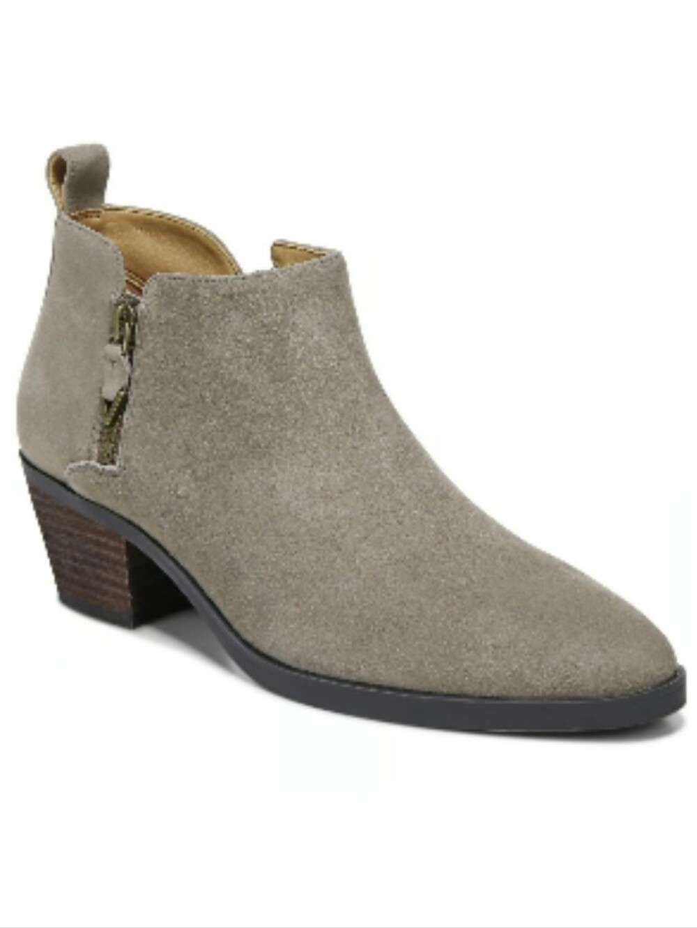 Vionic "Cecily" Waterproof Suede Zip Ankle Boots Sz 8.5 Retail $170